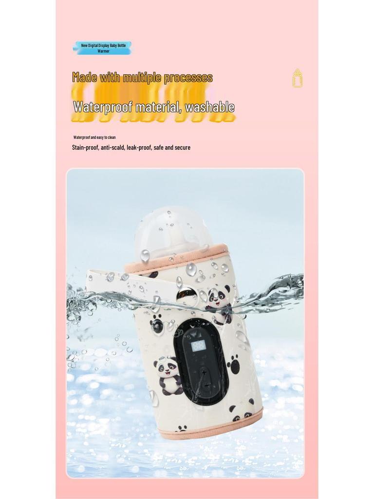 Digital Display Baby Bottle Warmer: Portable Heating Sleeve for Universal Fit