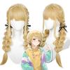 WTB Parrucca Sintetica Femminile "School Idol Project"Kotone Fujita Frangia Liscia Oro Capelli a Doppia Treccia Coda di Cavallo Cosplay Parrucca da Festa