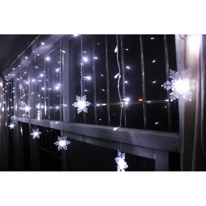 Guirlande lumineuse - bloomwin - flocon de neige - 2m x 1m - 104 leds - télécommande
