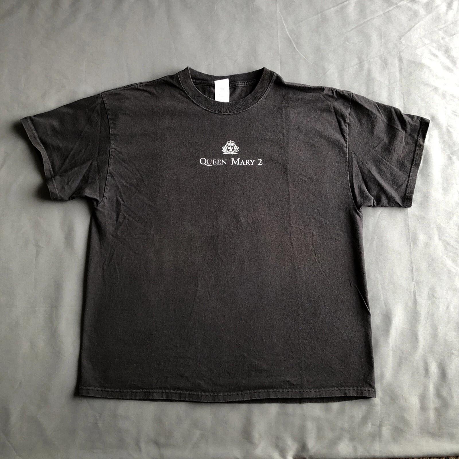 

Винтажная промо-футболка Queen Mary 2 2006 XL Черная Унисекс VTG NYC S