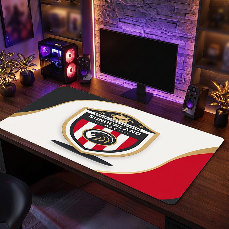 Sunderland Football Print Large Mouse Pad, Anti-Slip Extended Gaming Desk Mat for Office Home