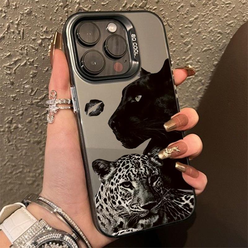 Cool Leopard Black Panther Case For iPhone 17Air 16 15 14 13 12 11 Pro Max Plus Animal Pattern Luxury Shockproof Hard Cover
