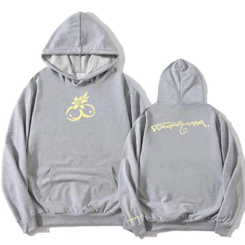 KAROL G Tropicoqueta Hooded Sweatshirt Graphic Men's Long-sleeved Sweatshirt Casual Singer Album Print Sudader