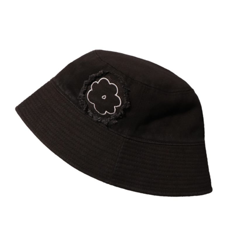 ELKE BLOEM FLOWER PATCH COTTON Black BUCKET HAT
