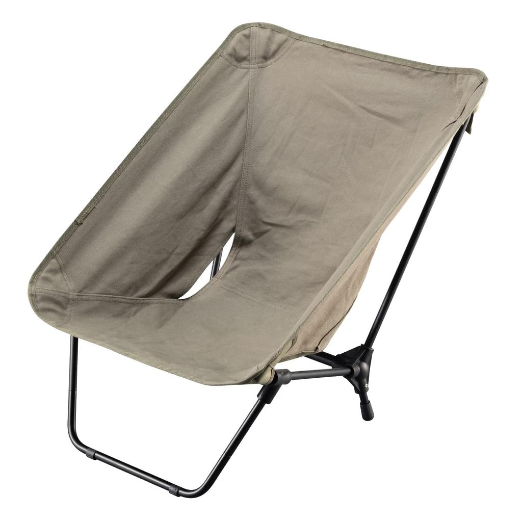 BUNDOK Base Chair BD-110 Khaki, Low Seat, Ideal for Campfires