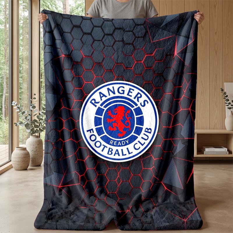 Rangers FC Morbida Coperta in Pile di Flanella Leggera Accogliente Calda Coperta da Lancio per Divano Letto Arredamento per la Casa