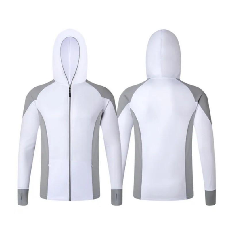 

Zippered Fishing Clothes Shirts Quick-drying Sportswear Sun-proof Ultraviolet Breathable Hooded S