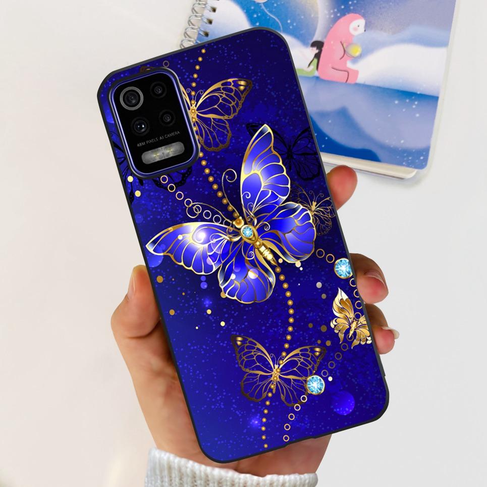 Para LG K52 2020 / LG Q52 2020 Funda Trasera Calavera Dragón Estilo Genial Dibujos Animados Carcasas Parachoques Bumper de Silicona Suave Negro Para LG K22 2020