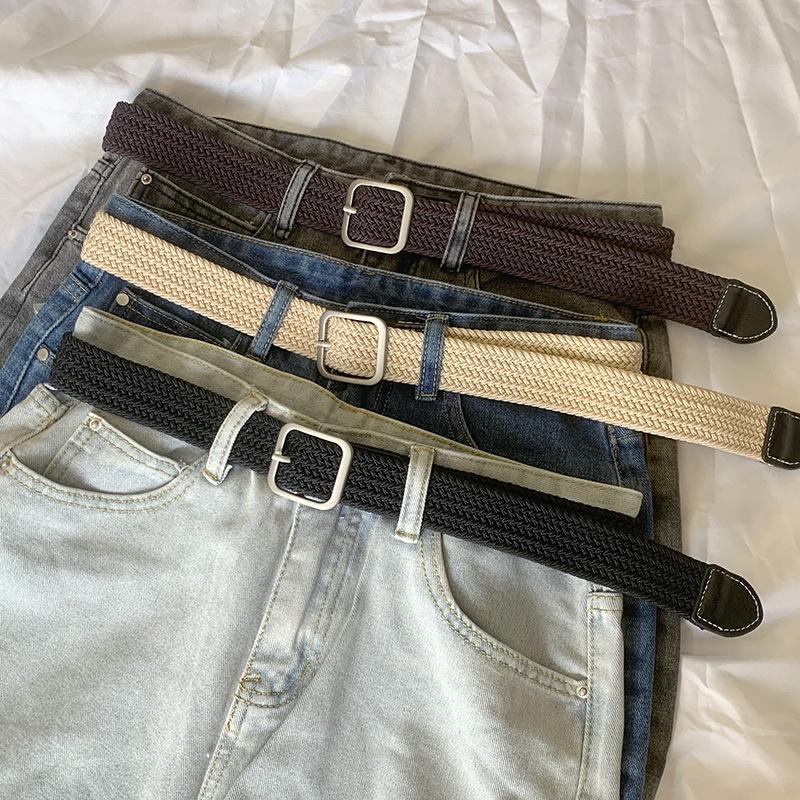 Super Convenient and Simple Lazy BI Free Elastic Belt Casual Belt Male and Female Students Knitted Belt Korean Version New