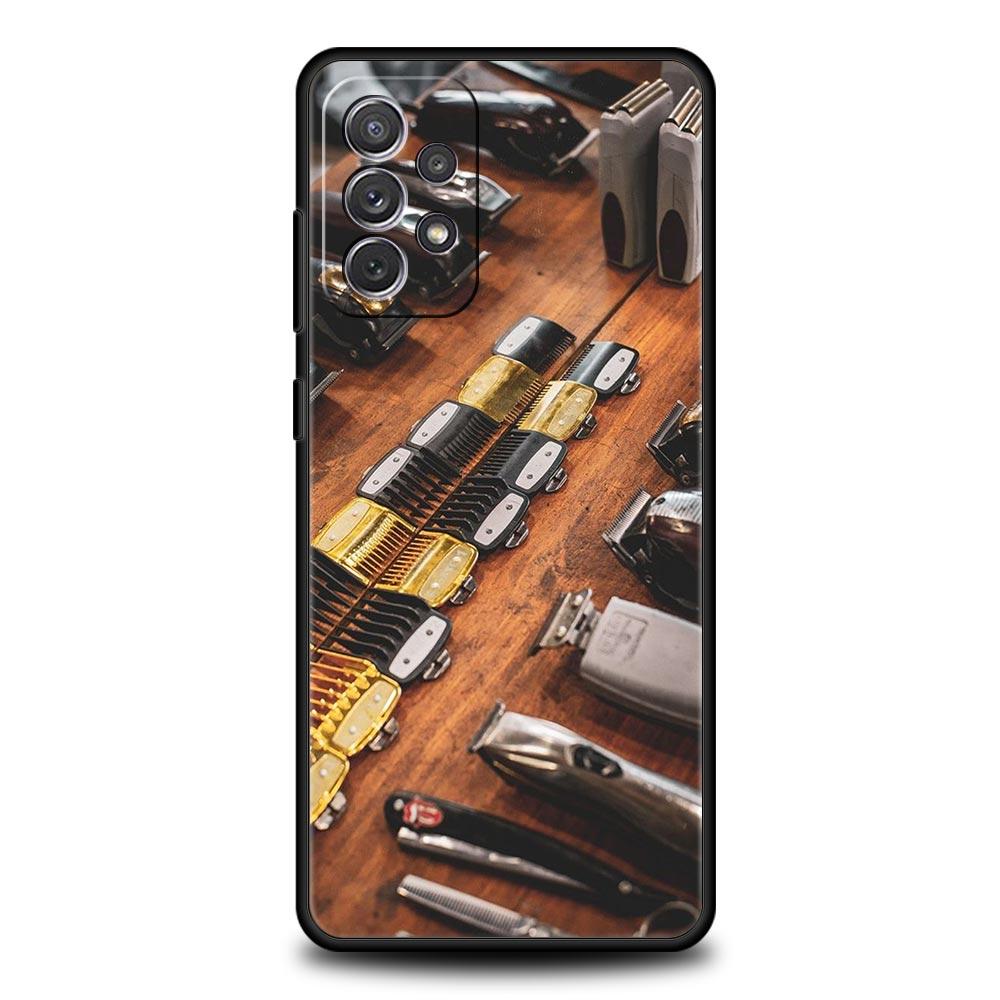 Barber Shop Hair Stylist tools Phone Case For Samsung A15 A13 A51 A71 A41 A31 A21S A03S A05 A35 A55 A23 A25 A33 A53 A73 5G Cover