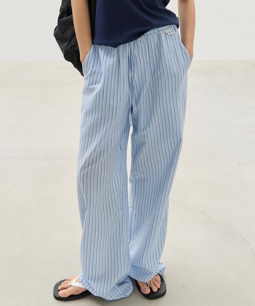 Leuba Light Washed Stripe Pants - Blue Stripe