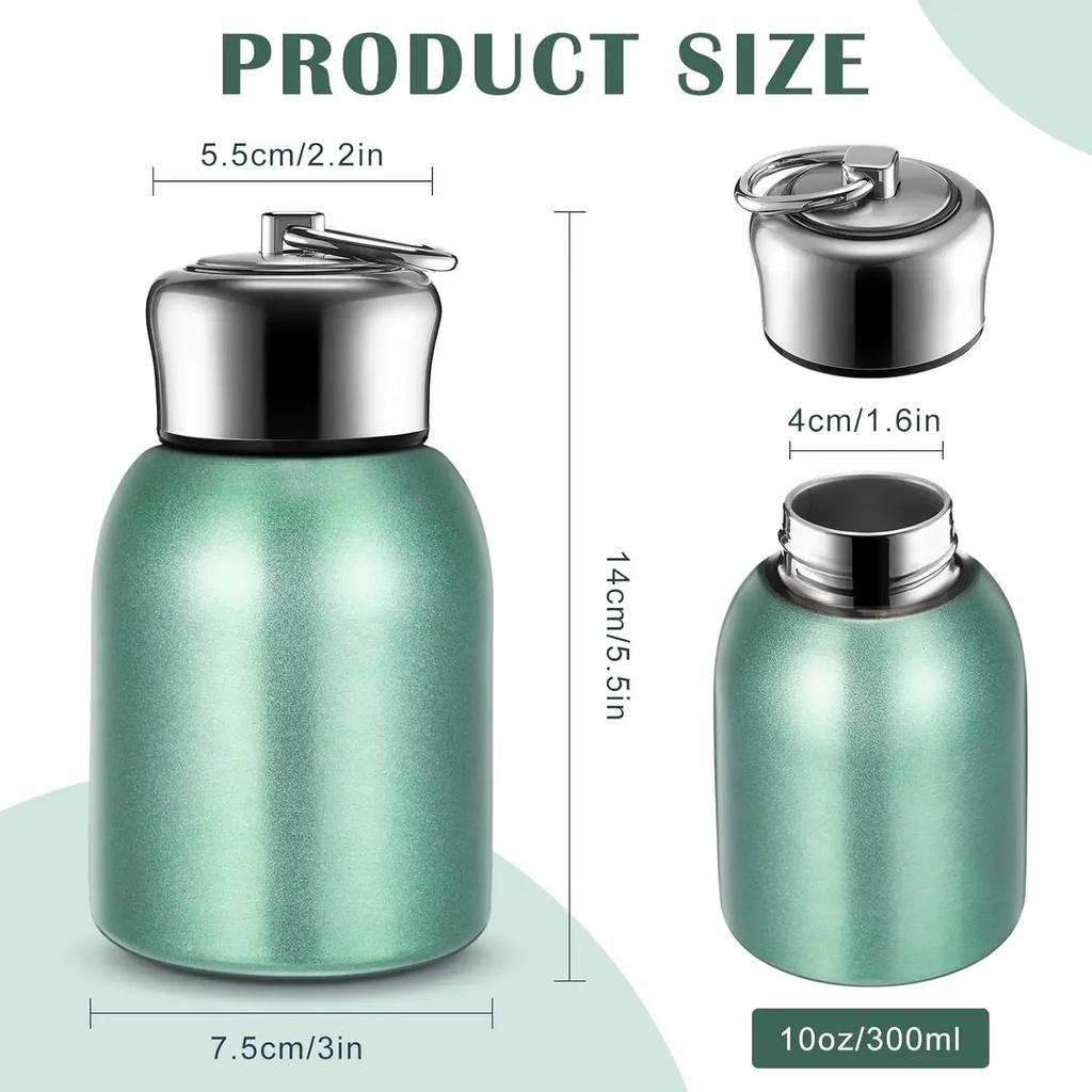 Portable Pocket Cup 350ml Mini Stainless Steel Thermal Flask Double Wall Vacuum Insulated Camping Water Bottle for Hiking Travel