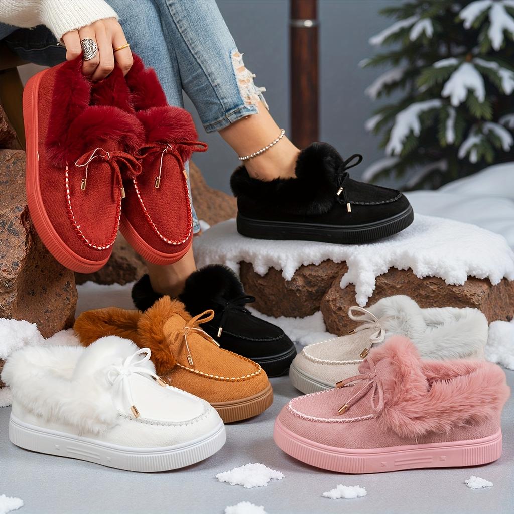 Women'S Fleece-Lined Furry Shoes, Warm And Comfortable Leopard Print Insulated Shoes, Women'S Winter Shoes