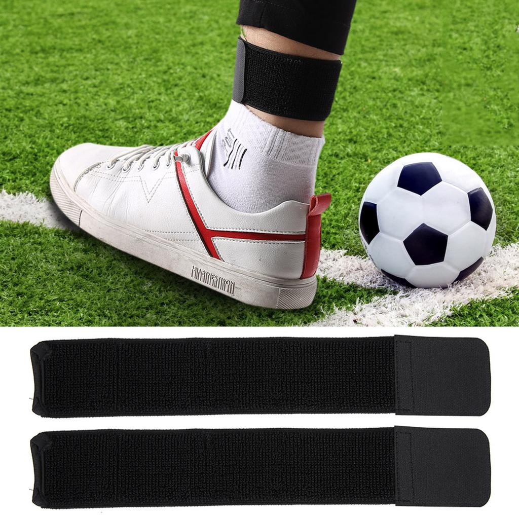 Soccer Shin Guard Fixed Bandage Tape Fastener Shinguard Adjustable Elastic Sports Strap(Black)