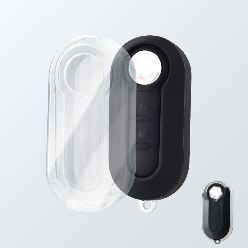Transparent Folding Car Remote Key Shell Case Cover For Fiat 500 Panda Stilo Ducato Punto Doblo Bravo Protected Accessories