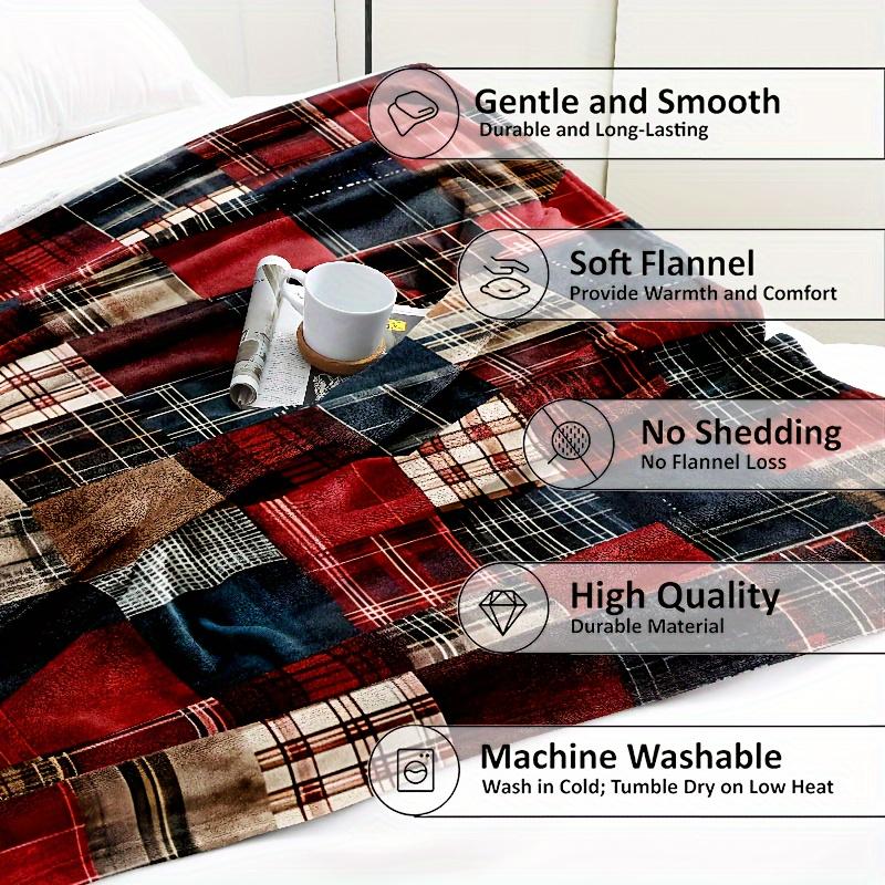 Weiche & Warme Kuschelige Vintage Buffalo Plaid Flanelldecke - Ideal für Couch, Bett, Büro und Reisen - Perfekt für Weihnachten