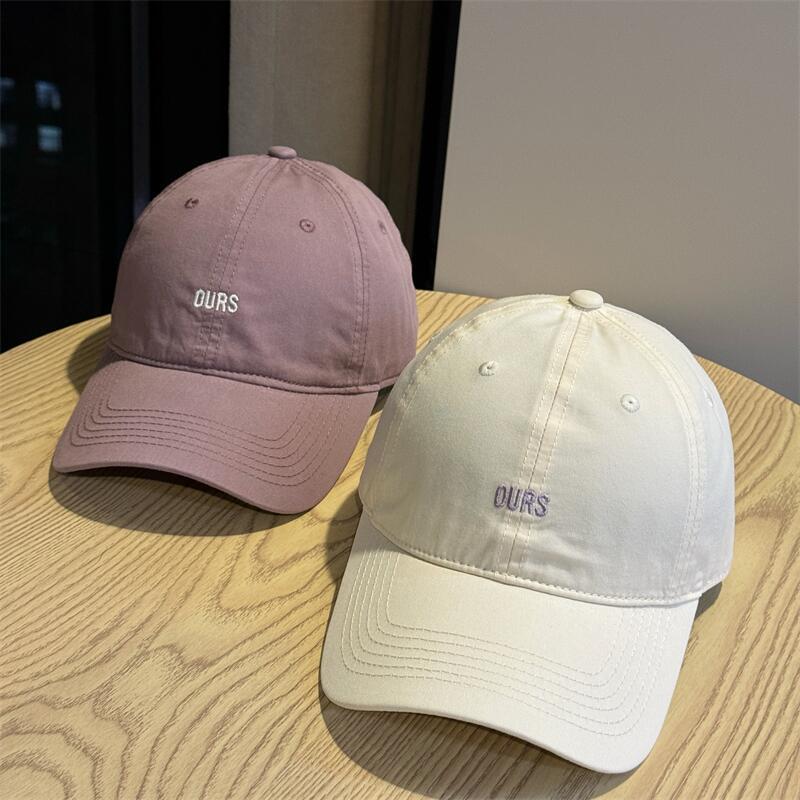 New Cotton Soft-top Baseball Cap for Girls, Simple and Versatile Hat, Colorful Wide-brimmed Face, Small Sunshade Cap for Men