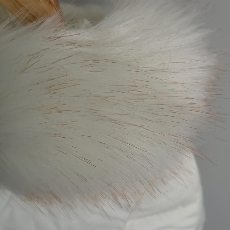 Jaqueta feminina de algodão curta casual de inverno com gola de pele grande e rosto engraçado