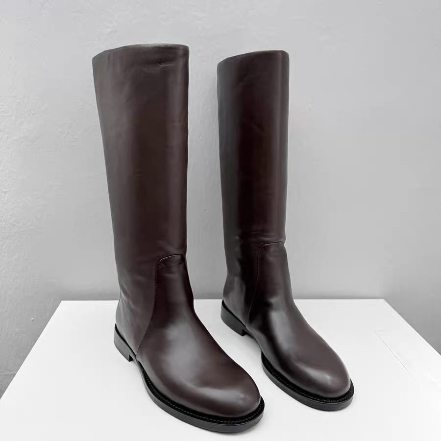 Cowhide Version~ Xinzhen Retro Martin Boots Women's Knee Boots Versatile and Thin Knight Boots Women's High Boots Single Boots