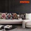 2D Vintage Embossed Rose Floral Throw Pillow Covers Pattern Cushion Cover Suitable For Sofa Bedroom Car Pillow Cover