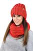 Landa Chunky Knit Hat with Snood Set, Orange