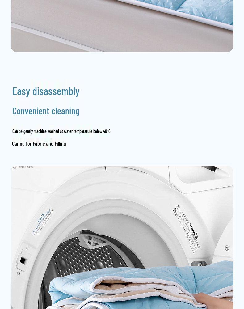 Silk Enjoy PCM Temperature-Controlled Double-Sided Mattress Topper, Machine Washable, 4 Seasons Use, Student Dorm Pad.