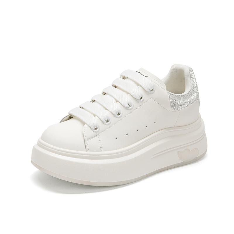 Sweet Cool Color Contrast Little White Shoes