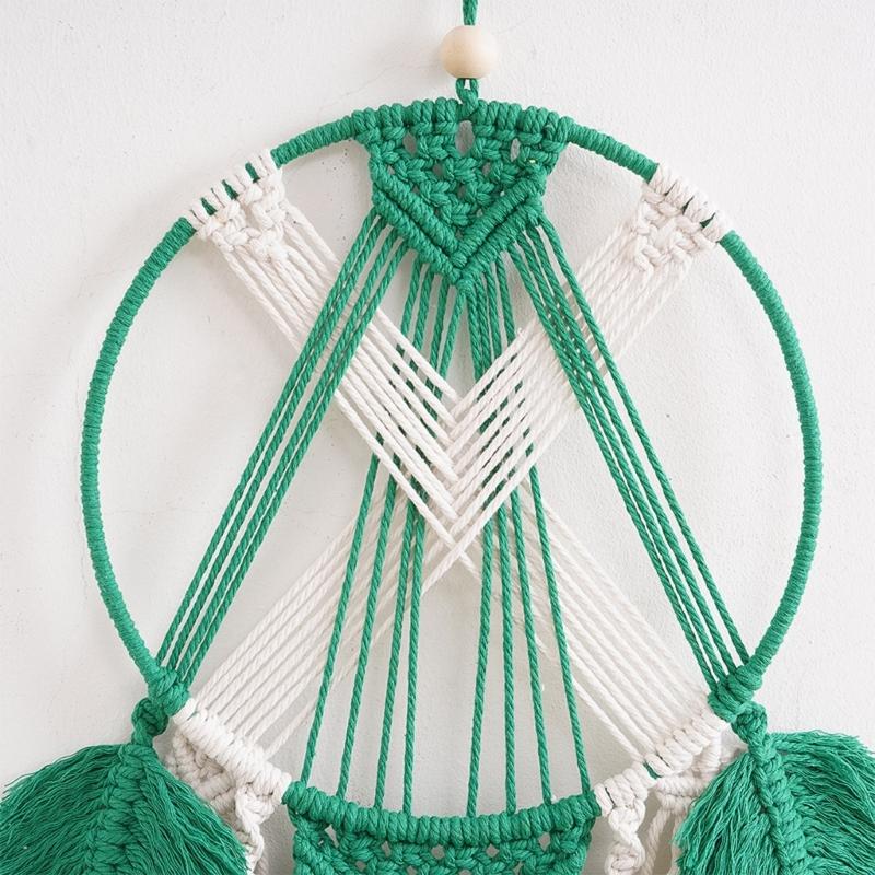 Farmhouses Cotton Rope Handwoven Dreamcatchers for Bedroom and Living Room Wall Decors Tassels Macrames Tapestrys
