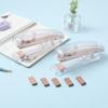 Acrylic Transparent Stapler Rose Gold Color Crystal INS Design 24/6 Staples Stationery Office Binding School Supplies A6331