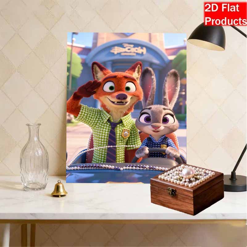Disney Pearl Art DIY Nick  Judy Creative Pearl Style Illustrations  Pearl Art Gemstone Paintings Home Wall Decor Crafts