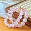 Vintage 10mm Natürliches Rosenquarz Armband Grapefruit-Pulver Sommer Geburtstagsgeschenk Girly Heart Einfaches Armband