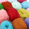 Multi Color Wool Felt Fibre for DIY Doll Needle Felting Wool Hand Spinning Needlework Raw Wool Roving