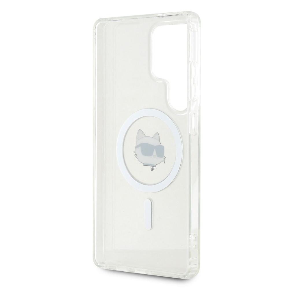 Karl Lagerfeld Button Choupette Case Printed Logo Magsafe For Samsung Galaxy S25 Ultra White