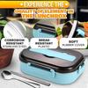 Lunch Box 4 Compartments with Utensils and Soup Bowl, 27.5x20.5cm, Blue, Perfect for School and Office