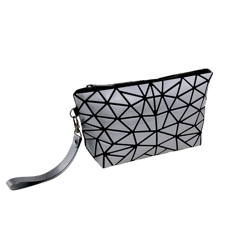 Geometric Diamond Waterproof Hand Carry Cosmetic Bag Korean Fashion Beauty Trend Large Space Foldable Women's Bag