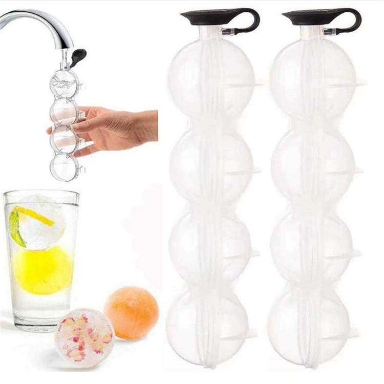 Silicone Round Ice Hockey Mold 4 Ice Cube Whisky Ice Box Four-hole Ice Cube Single Hole Diy Round Suit