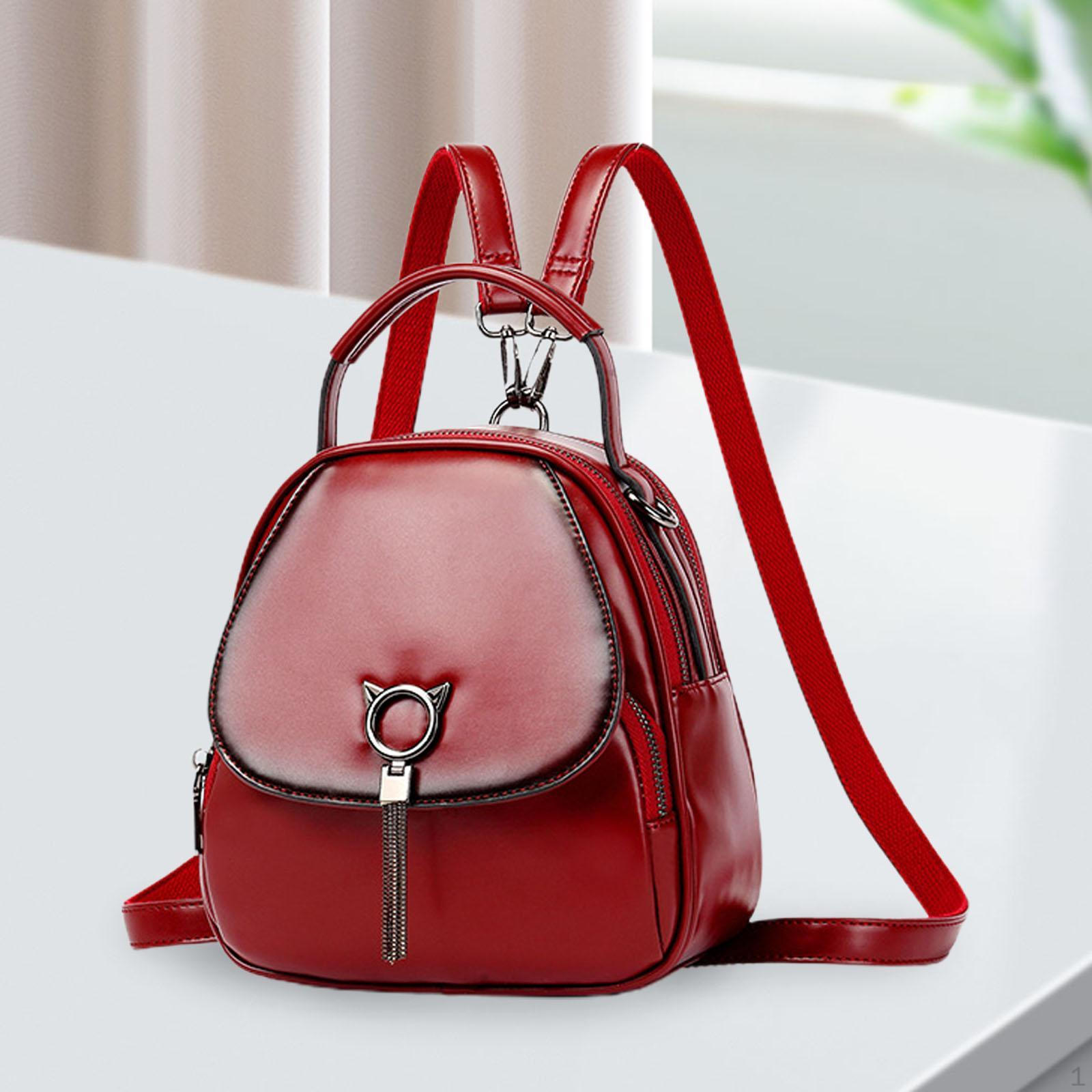 Модный кожаный мини-рюкзак для путешествий красный 3559₽