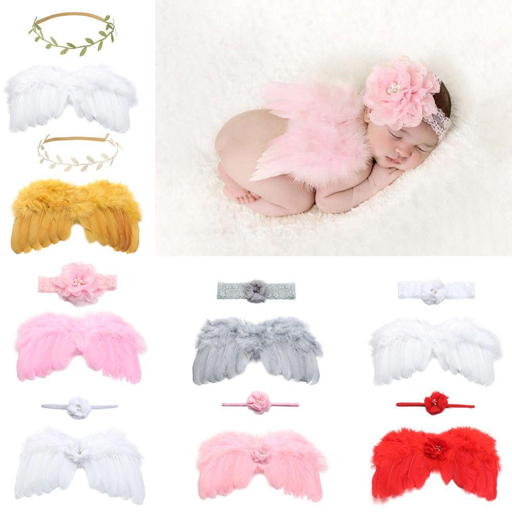 Newborn Photography Props Angel Wing Baby Photos Props Feather Wing Girls Hair Kids Baby Photography Hair Accessories