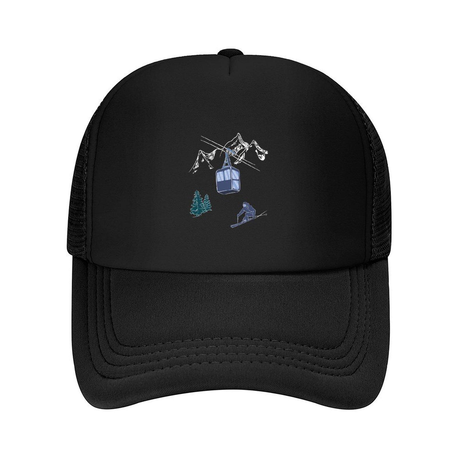 Ski Lift Resort Winter Sports Scene Baseball Cap Golf Military Cap Man winter hats for men dad hat For Women 2025 Men s