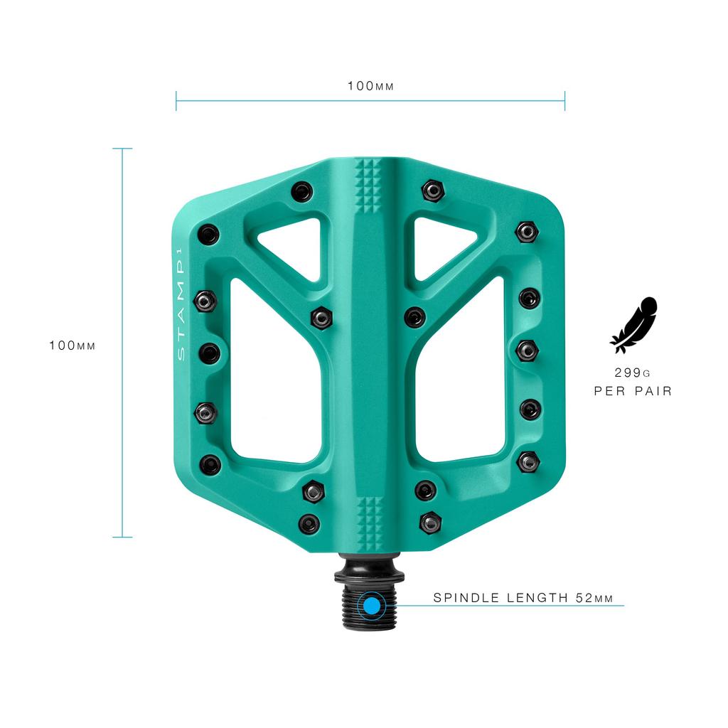 CRANK BROTHERS MTB Flat Pedals Stamp 1 S Turquoise
