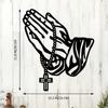 Metal Cross Wall Decor Religious Faith Sign Christian Art Home Ornament for Living Room Bedroom Office Easter Gift