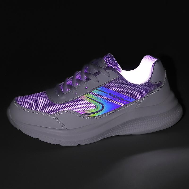 Fashion Purple Sports Shoes for Women in Spring and Summer Lightweight Non Slip Shock Absorbing Student Running Shoes Mother Soft Soled