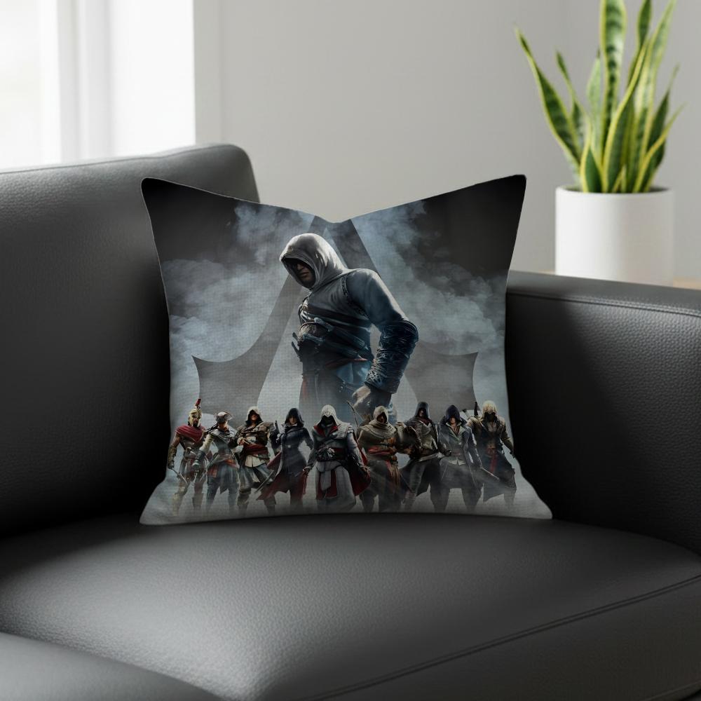 Assassin'S Creed Game Cushion Cover Natural Linen Pillowcase Set, All-In-One Decor For Sofa, Bedroom & Chair