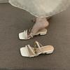 Niche thick heel French commuter outer slippers women's shoes 2025 summer skirt temperament evening breeze sandals