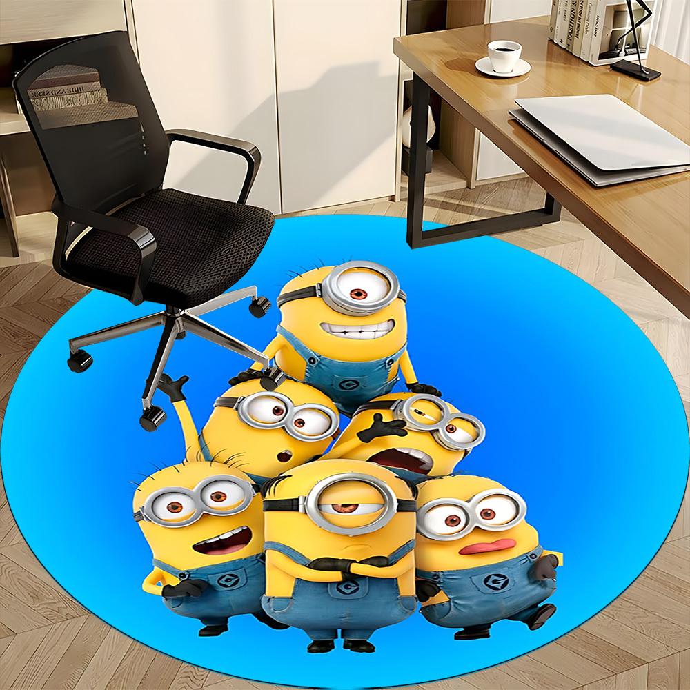 1pc Minions, Character Carpet, Round Non-Slip Durable Large Size Office Carpet, Suitable for Office,yy250908012