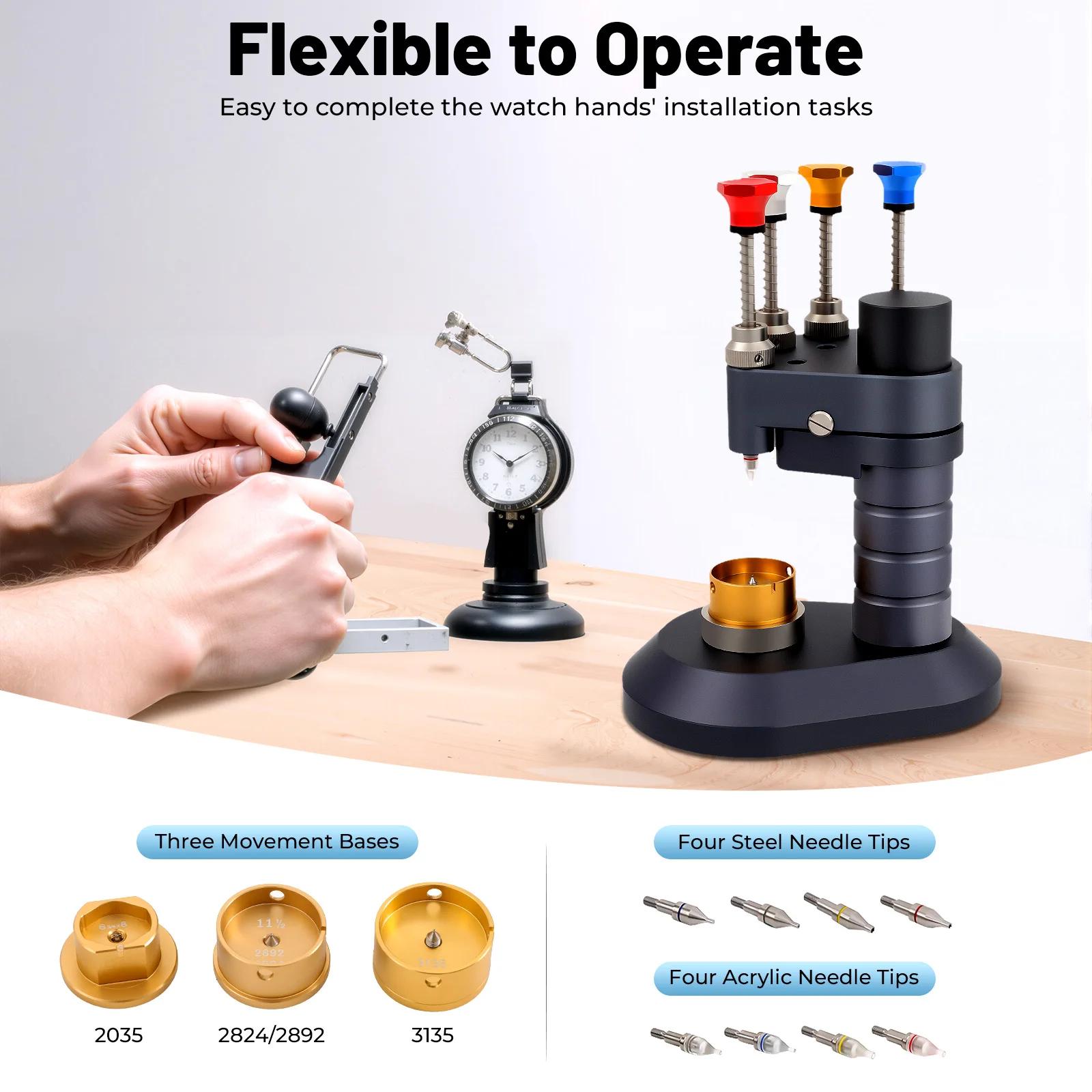 

4 Pin Watch Hand Installation Tool, Professional Watch Hand Presser, High-Precision Needle Loader for Machine Repair United States