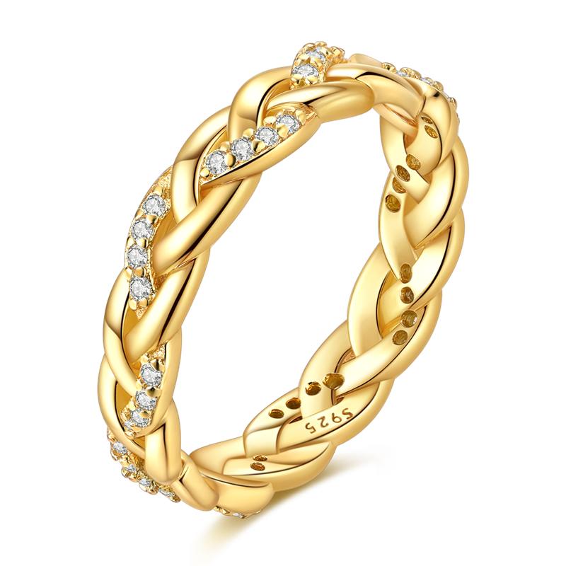 925 Silver Rings Gold Color Sparking Popular LOVE Wedding Ring Certified Women Engagement Jewelry Anniversary Gifts