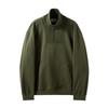 BROMPTON LONDON Diagonal Jacquard Half Zip Sweat T-Shirt - Olive (P244Usw433)