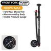 High Pressure Bicycle Pump 300PSI with Gauge Portable Shock Pump for Front Fork Rear Suspension Schrader Presta Valve MTB Road
