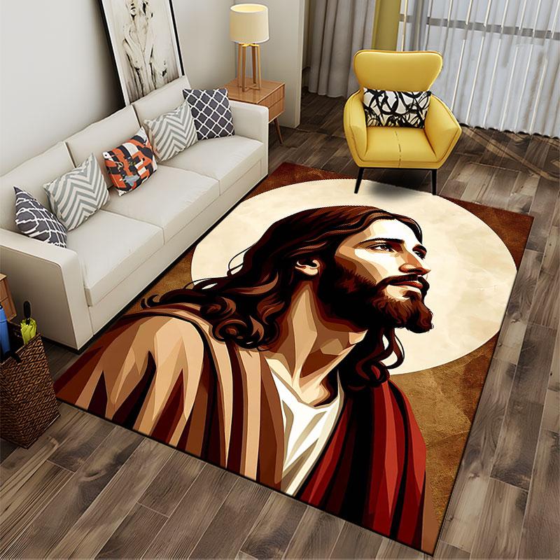 Religious Figure Art Carpet suitable as a non-slip mat for the living room or bedroom sofa